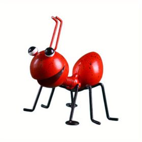 1pc/4pcs, Metal Crafts Creative Ant, Ant Metal Sculpture, Garden Ant Decor, Wall Hanging Decor, Garden Lawn Decor, Indoor Decor (Color: Red)