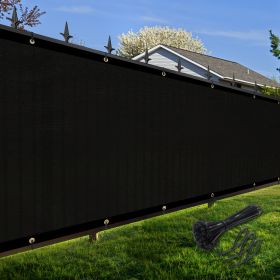 Artpuch Privacy Fence Screen Black Customized Outdoor Mesh Panels for Backyard, Balcony,Patio,Construction Site with Zip Ties (Color: Black, size: 4x109 ft)