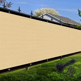 Artpuch Privacy Fence Screen Sand Customized Outdoor Mesh Panels for Backyard, Balcony,Patio,Construction Site with Zip Ties (Color: Sand, size: 4x113 ft)